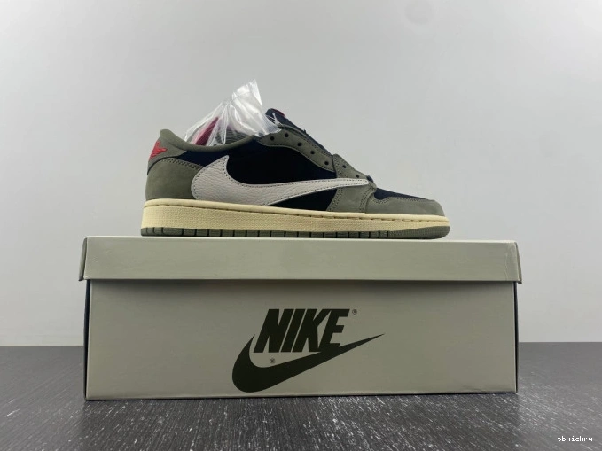 Rep TBK 1 AIR X OLIVE' SP 'BLACK LOW DM7866-002 OG TRAVIS JORDAN SCOTT 0819